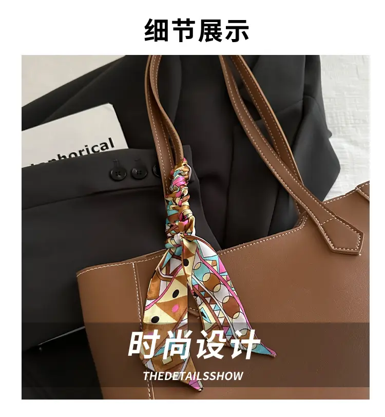 Elegant Black Silk Scarf Hand Tote Bag for Women — feature 4