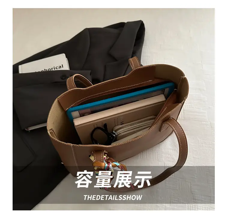 Elegant Black Silk Scarf Hand Tote Bag for Women — feature 8