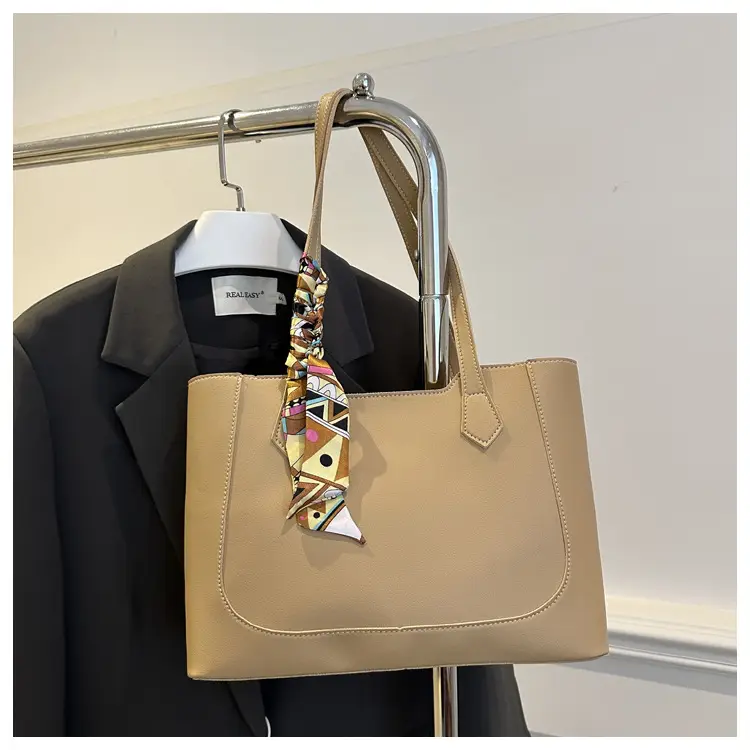 Elegant Black Silk Scarf Hand Tote Bag for Women