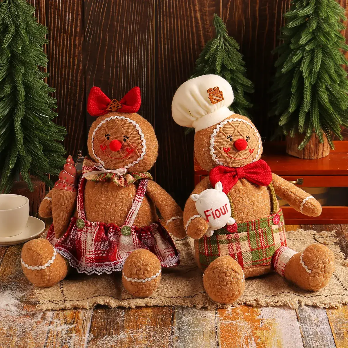 Christmas Gingerbread Doll Series Fabric Long Legs Window Decoration - Image 17