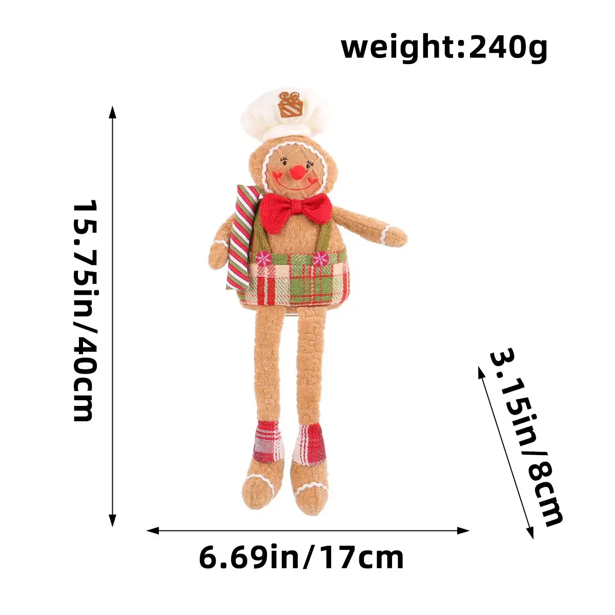 Christmas Gingerbread Doll Series Fabric Long Legs Window Decoration - Image 11