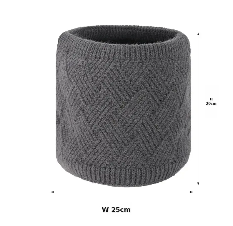 Winter Men's Black Knitted Beanie Scarf Gloves Set — feature 11