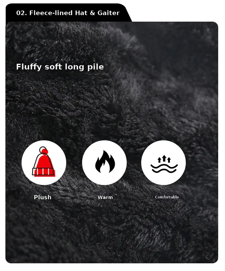 Winter Men's Black Knitted Beanie Scarf Gloves Set — feature 15