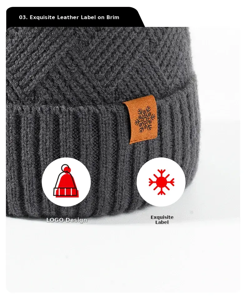 Winter Men's Black Knitted Beanie Scarf Gloves Set — feature 16