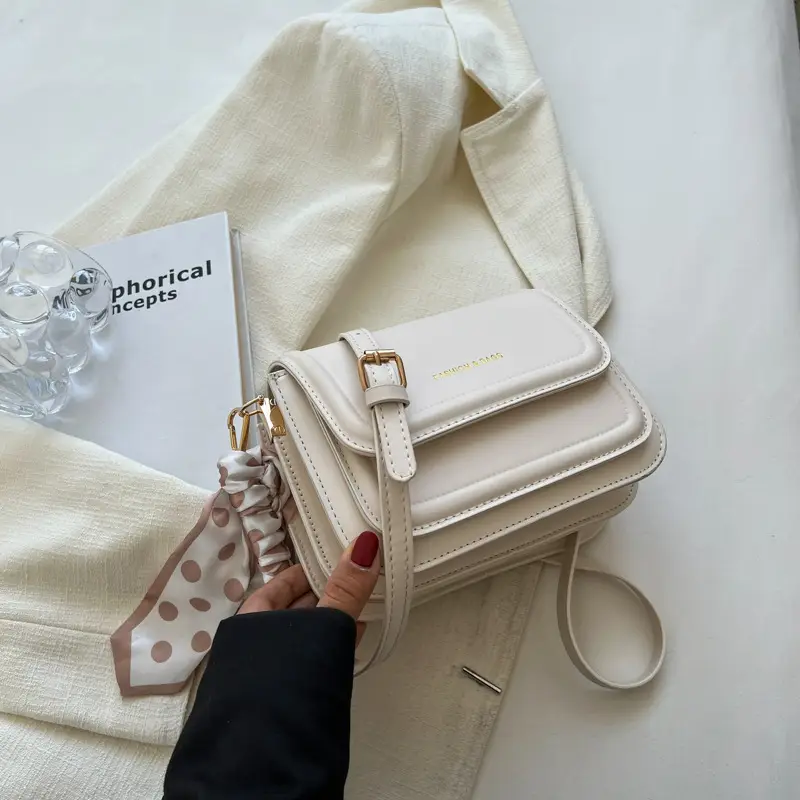 Women's Square Crossbody Bag Tan 2024 Winter - Image 4