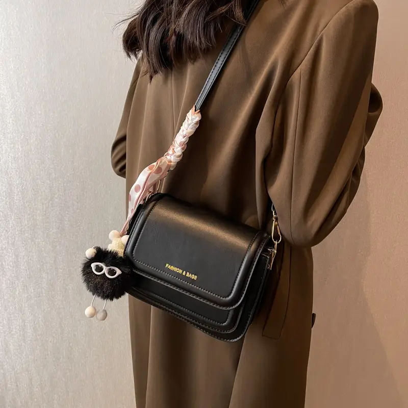 Women's Square Crossbody Bag Tan 2024 Winter - Image 5