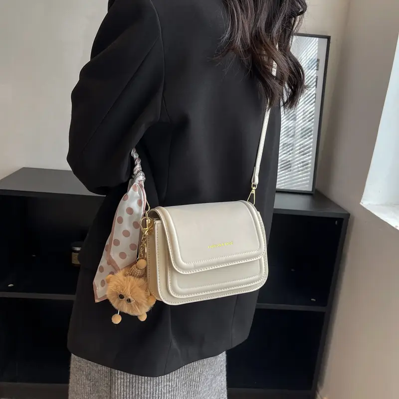 Women's Square Crossbody Bag Tan 2024 Winter - Image 8