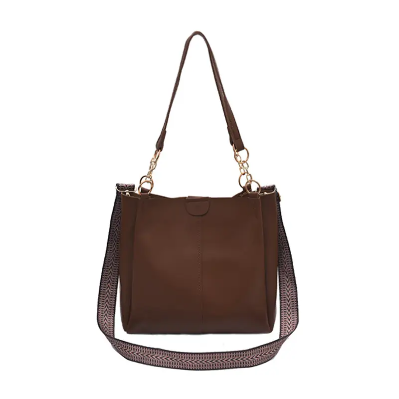 Two-Piece Black Leather Shoulder Tote & Crossbody Bag Set - Image 8