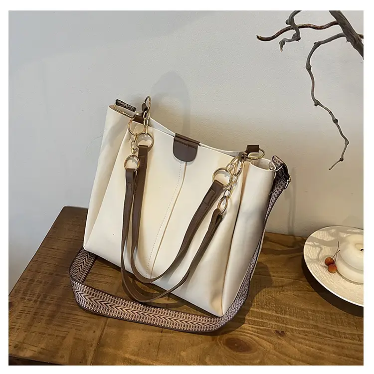 Two-Piece Black Leather Shoulder Tote & Crossbody Bag Set — feature 23