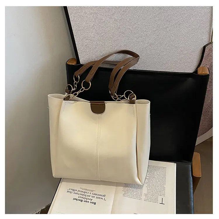 Two-Piece Black Leather Shoulder Tote & Crossbody Bag Set — feature 31
