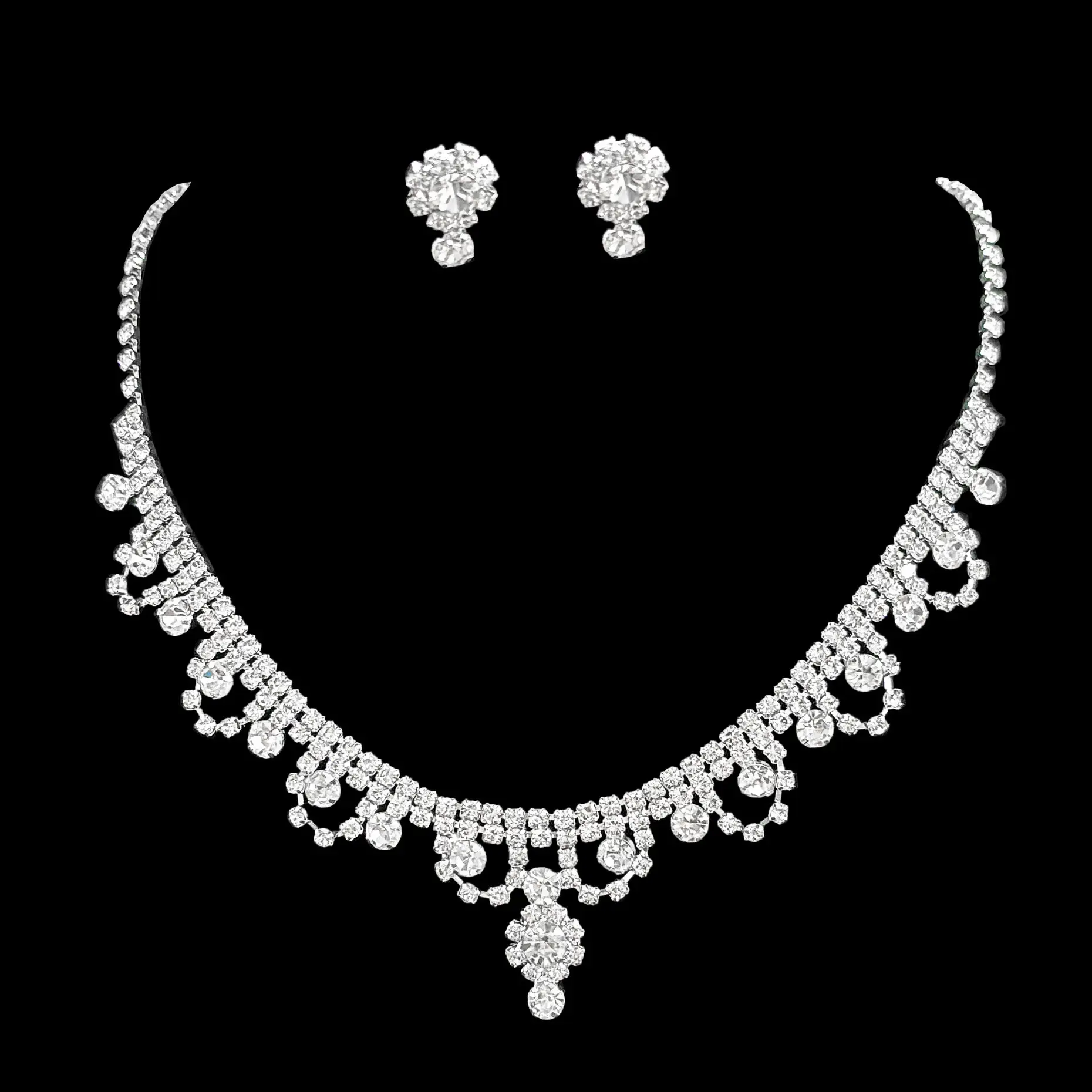 Full Diamond Claw Chain Necklace Set for Women — feature 4