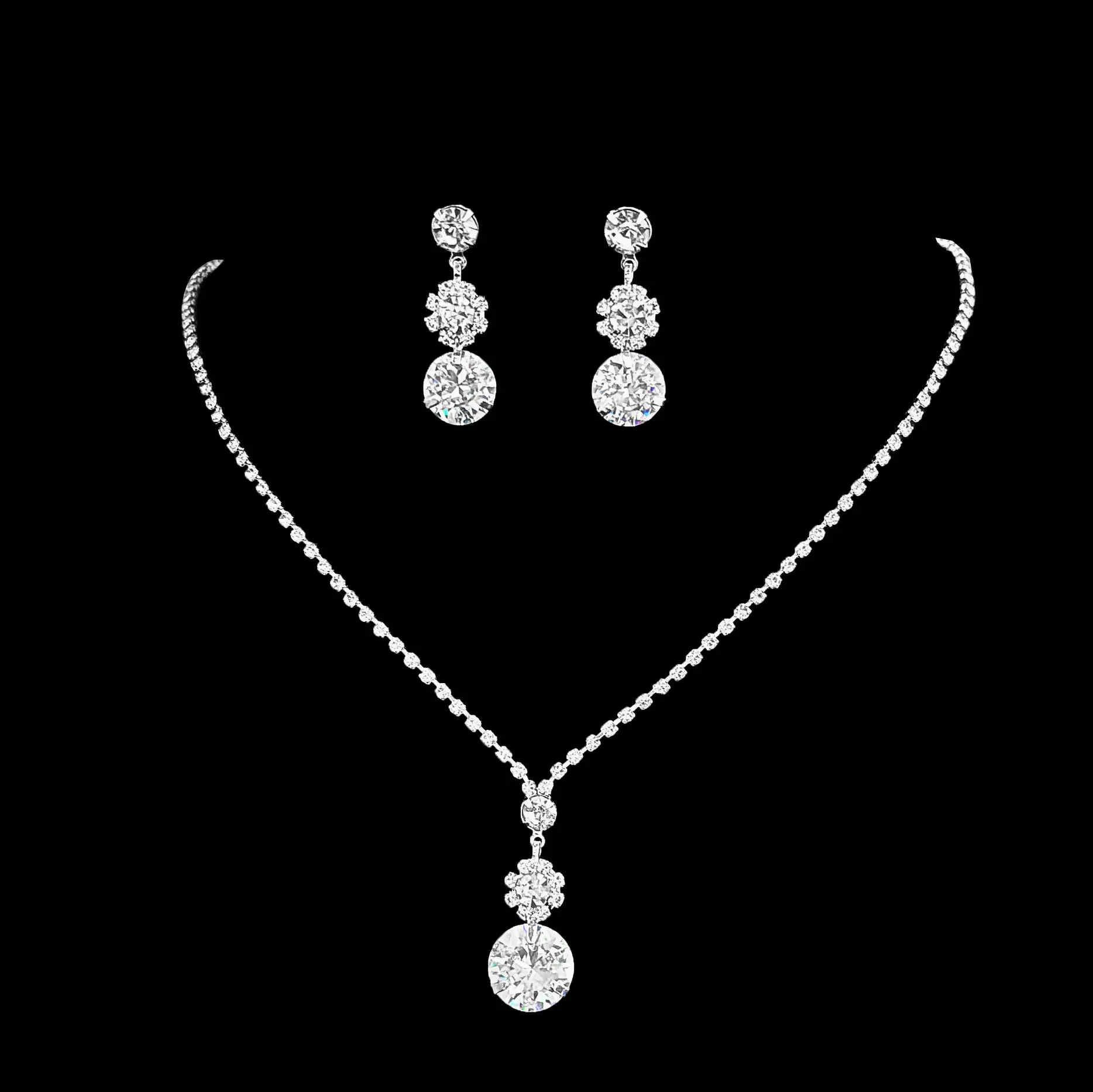 Full Diamond Claw Chain Necklace Set for Women - Image 12