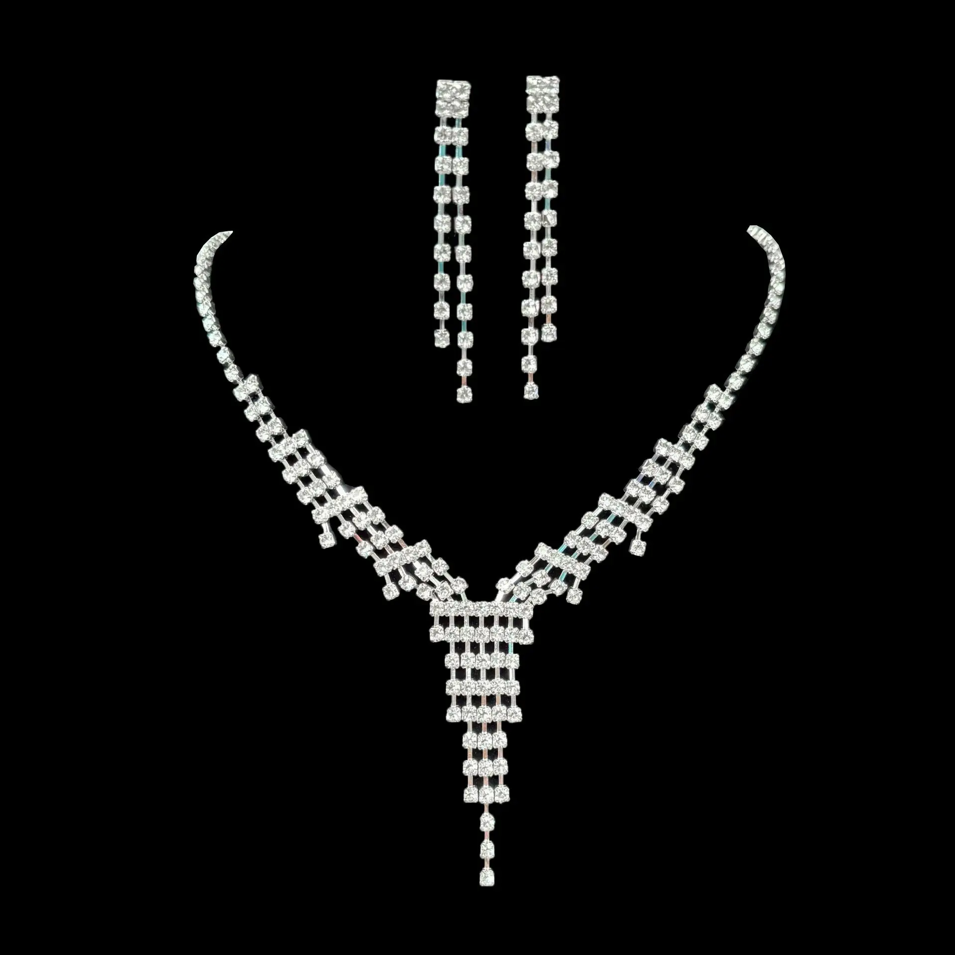 Full Diamond Claw Chain Necklace Set for Women - Image 14