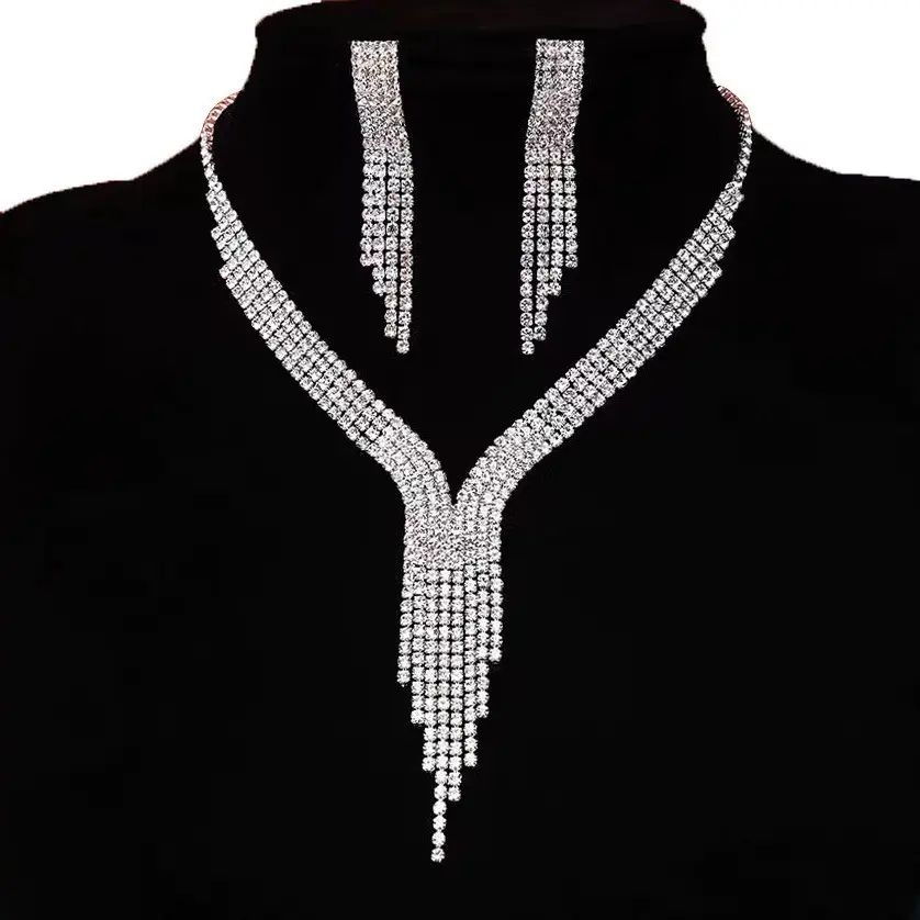 Full Diamond Claw Chain Necklace Set for Women - Image 16