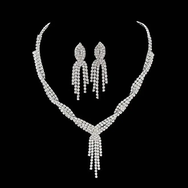 Full Diamond Claw Chain Necklace Set for Women - Image 30