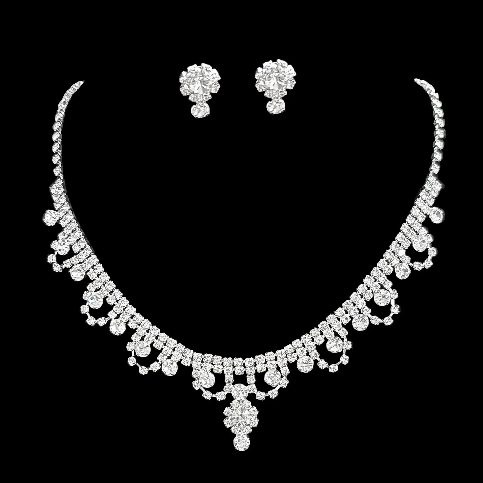 Full Diamond Claw Chain Necklace Set for Women - Image 43