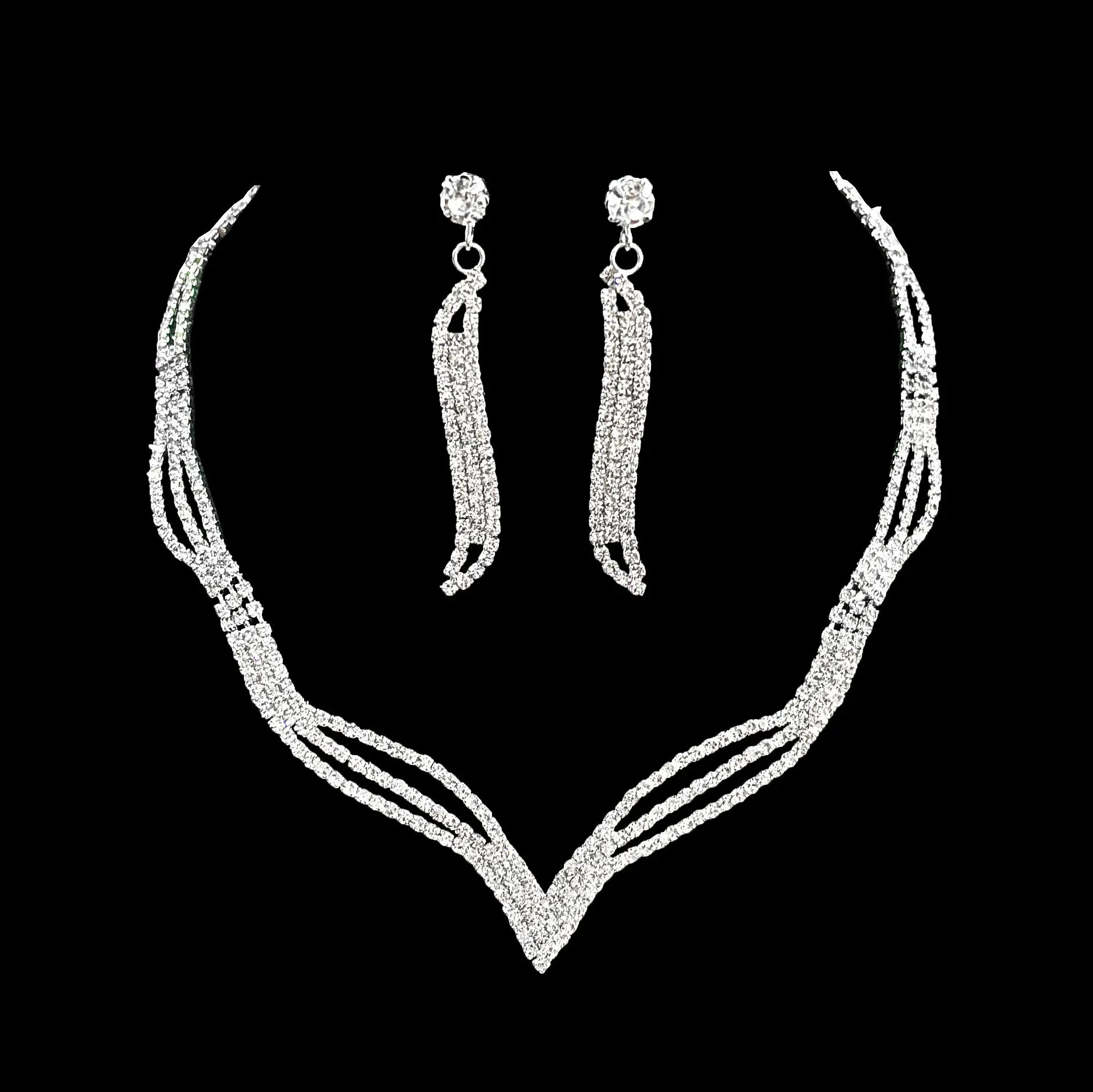 Full Diamond Claw Chain Necklace Set for Women - Image 46