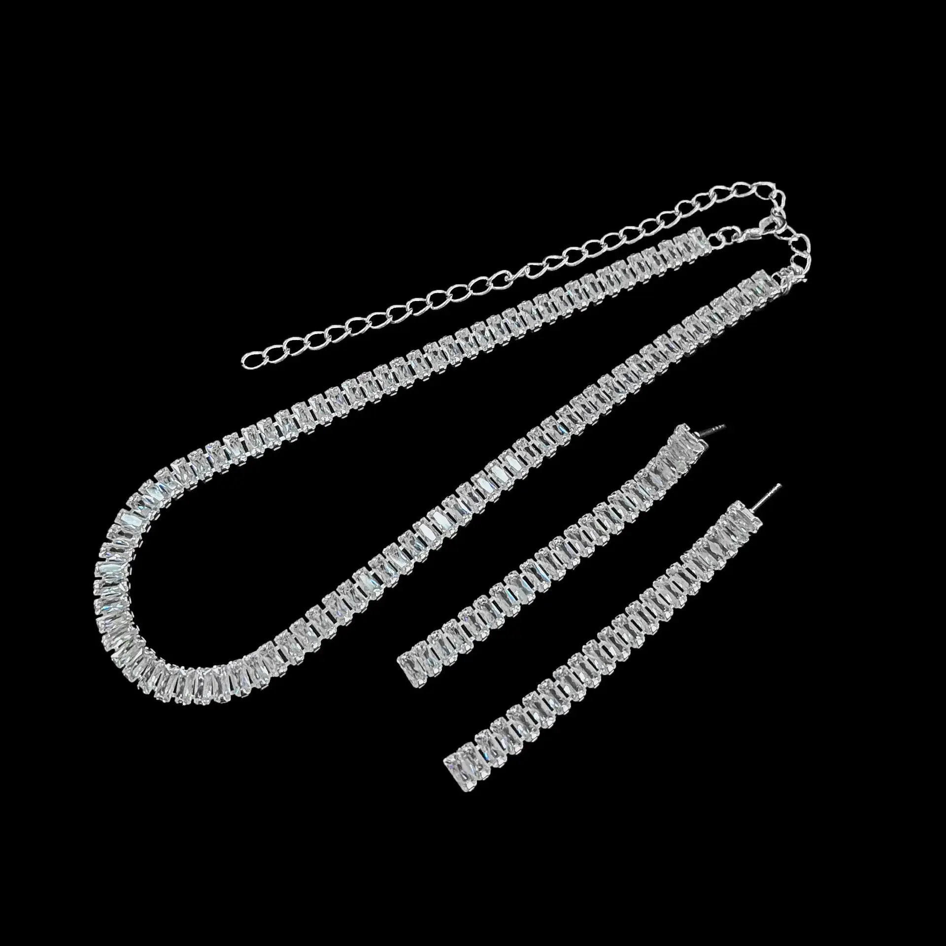 Full Diamond Claw Chain Necklace Set for Women - Image 48
