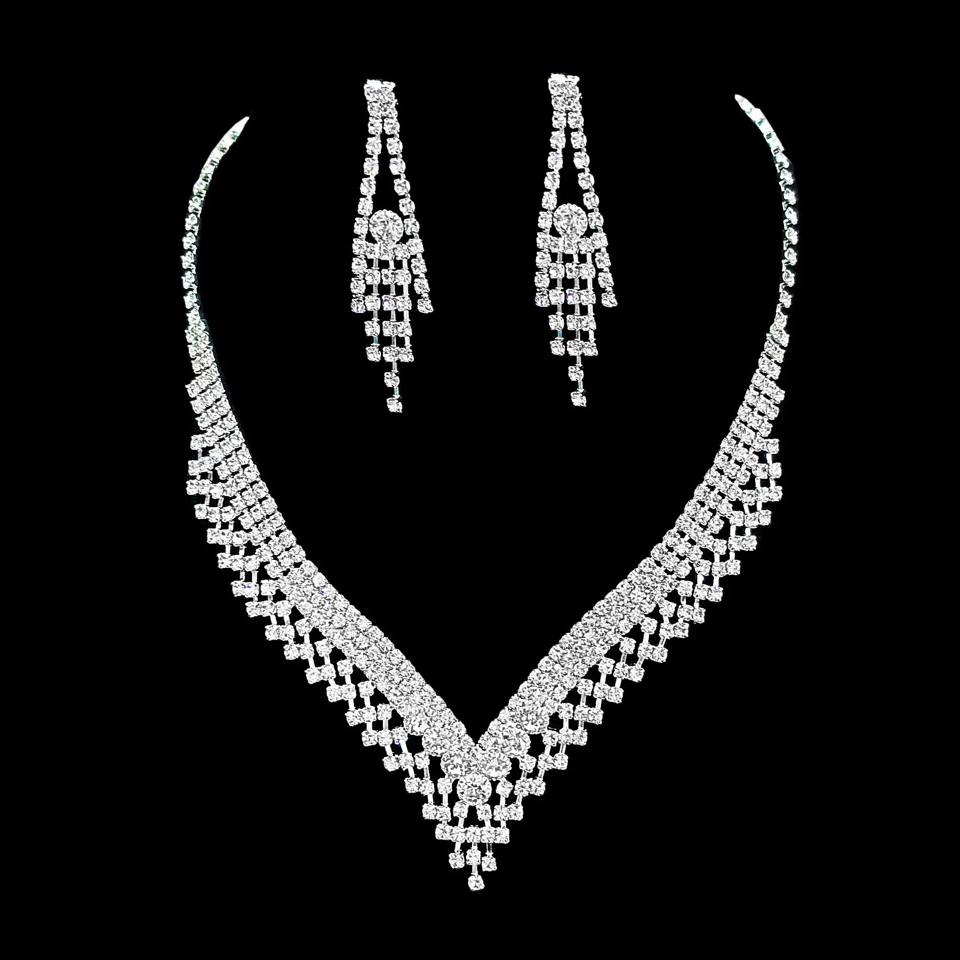 Full Diamond Claw Chain Necklace Set for Women - Image 51