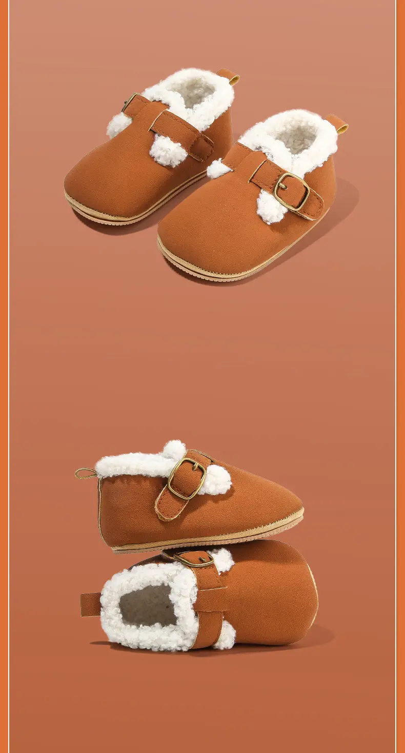 Winter baby shoes boys 01-2 years old girl baby cotton shoes soft bottom toddler toddler shoes fleece-lined warm — feature 25