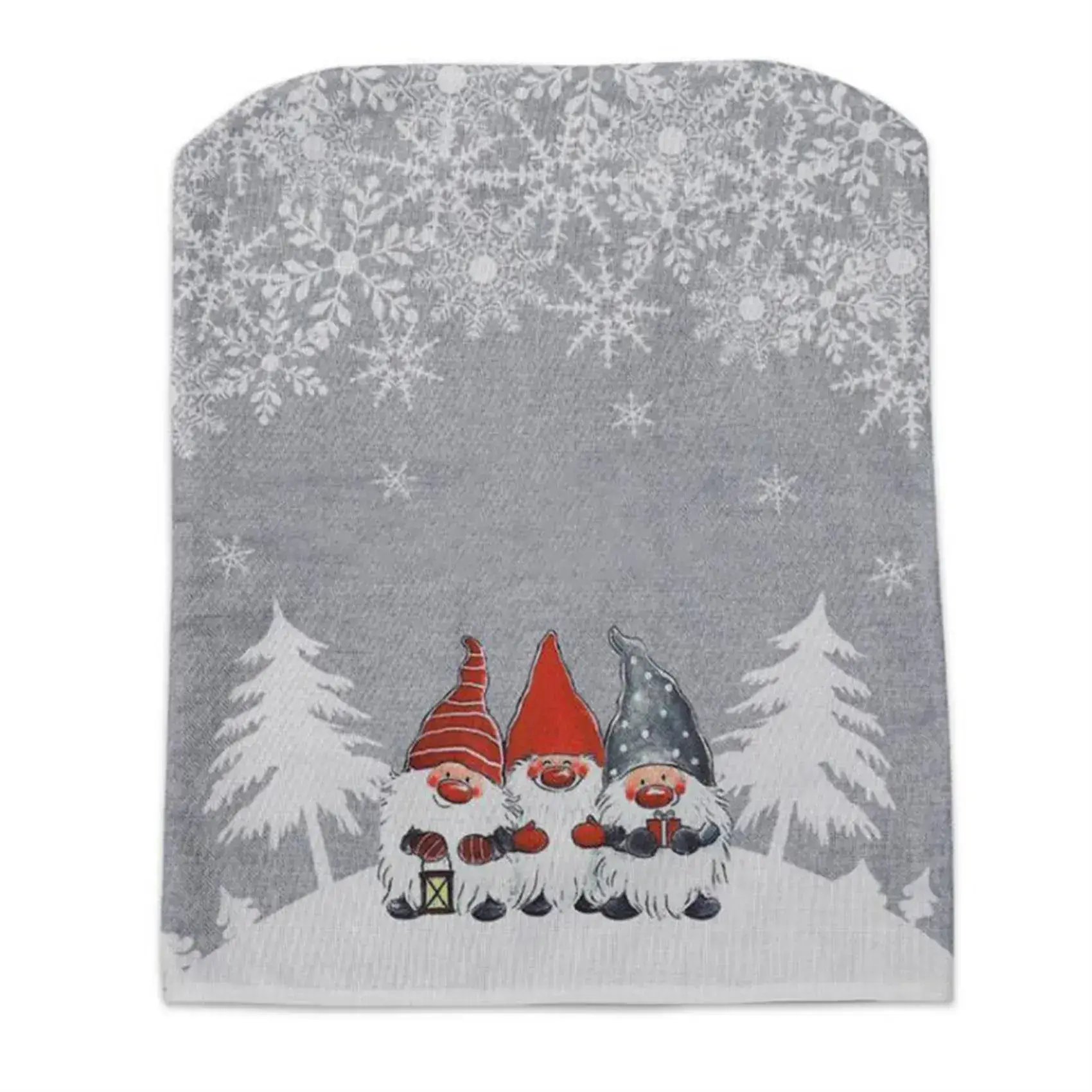 Christmas Table Chair Covers Red Gray Cartoon Print — feature 8