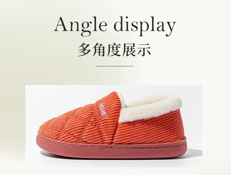 Cotton Winter Slippers Women Pink Warm Couple's Winter Bag-heel — feature 14