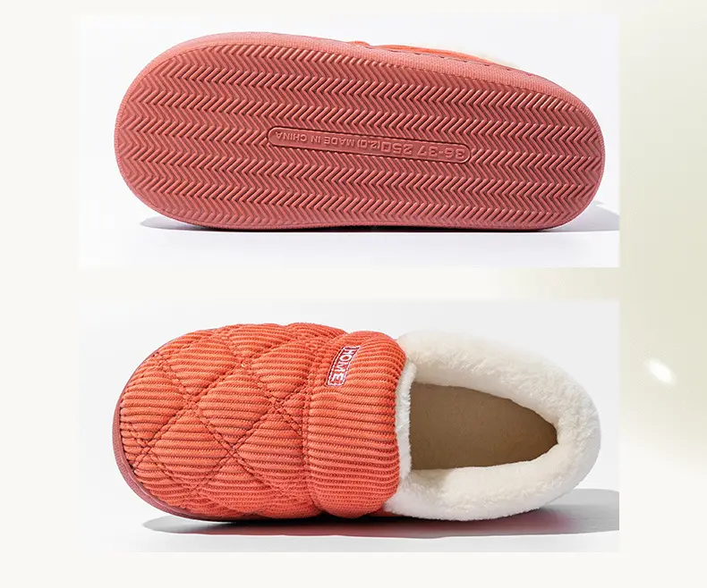 Cotton Winter Slippers Women Pink Warm Couple's Winter Bag-heel — feature 15