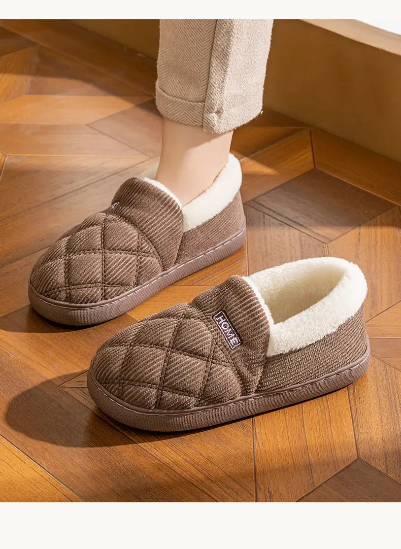 Cotton Winter Slippers Women Pink Warm Couple's Winter Bag-heel — feature 20