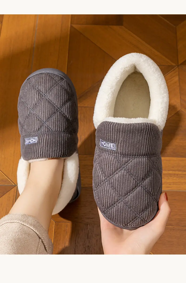 Cotton Winter Slippers Women Pink Warm Couple's Winter Bag-heel — feature 21