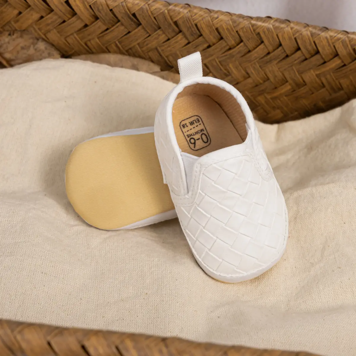 Toddler Slip-On Shoes Soft Non-Slip White