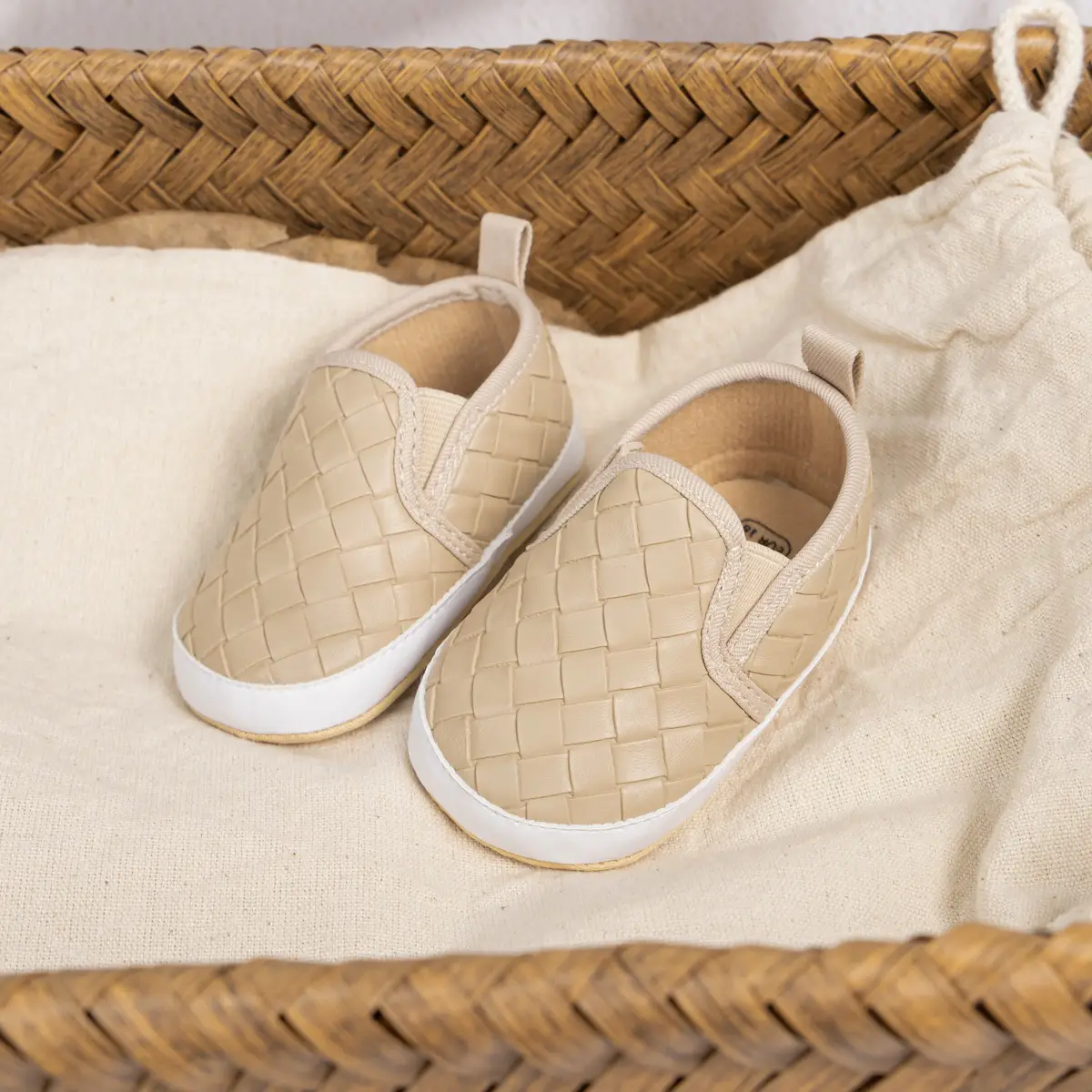 Toddler Slip-On Shoes Soft Non-Slip White