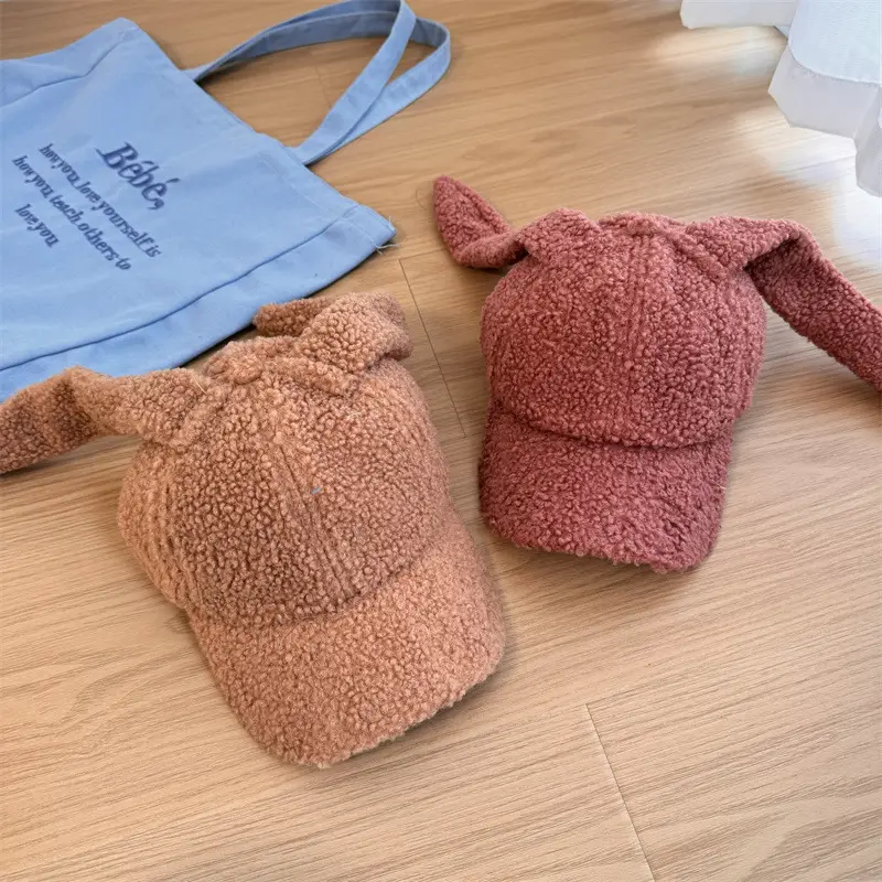 Plush Rabbit Ears Cap for Women Winter Warm