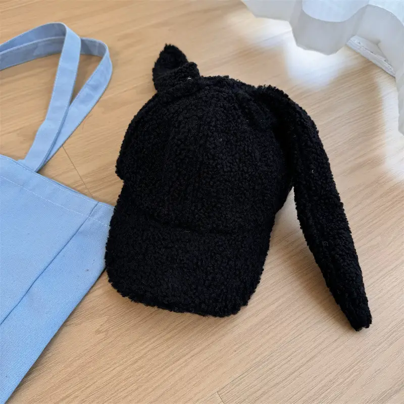 Plush Rabbit Ears Cap for Women Winter Warm