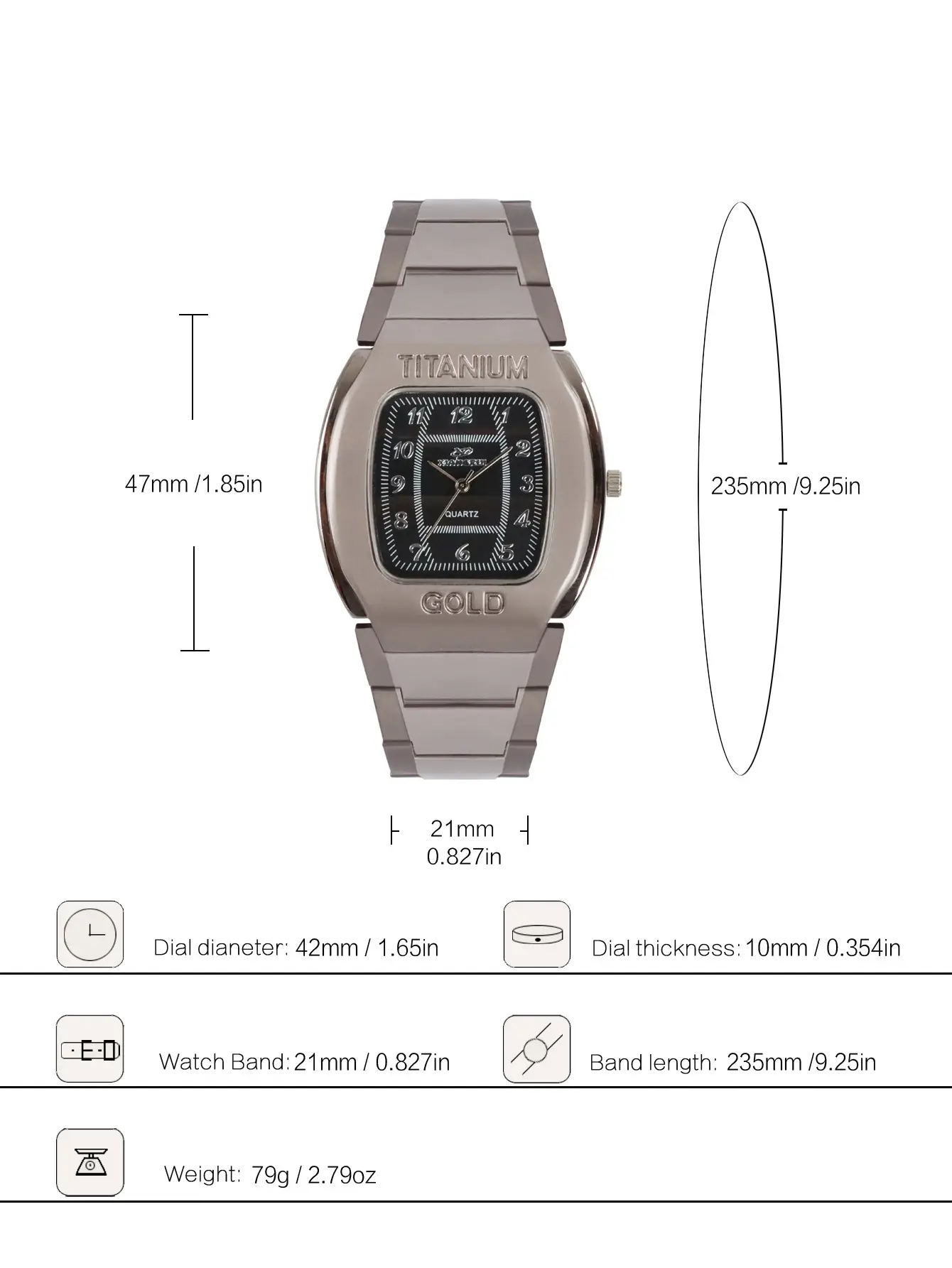 Titanium Men's Watch Gold 2714 Business Casual — feature 1