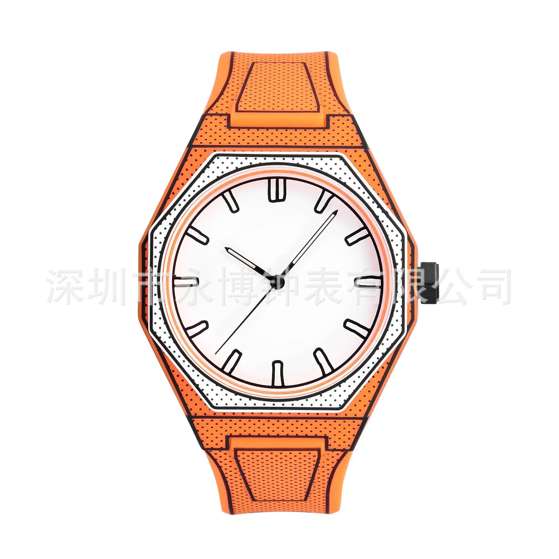 Orange Cartoon Student Watch with Large Dial - Image 3