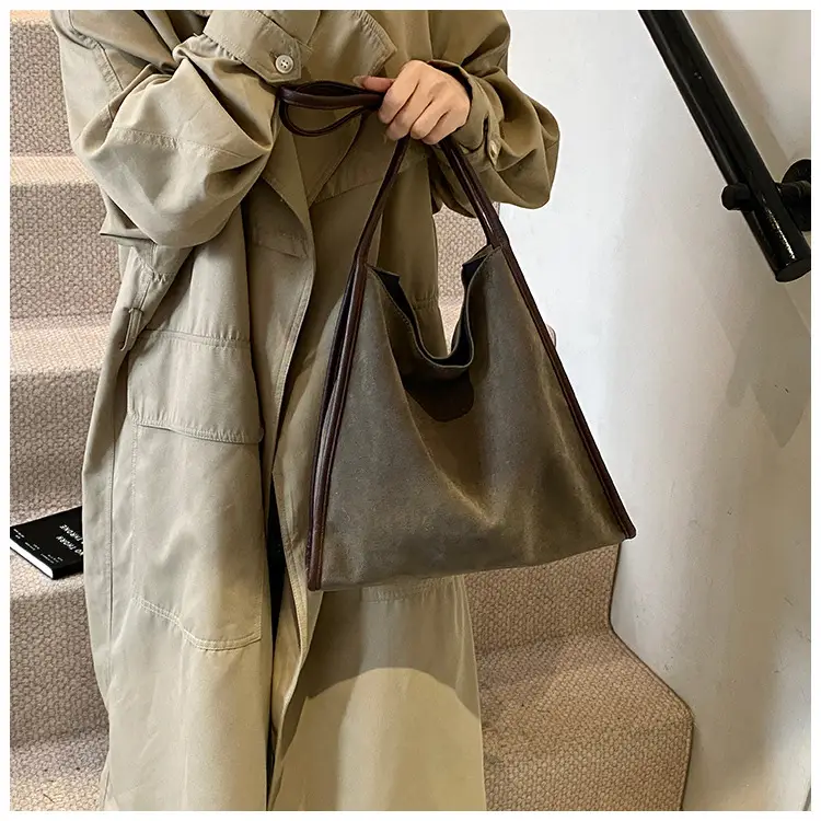 Women Retro Maroon Shoulder Bag Autumn Winter Commuter Tote — feature 10