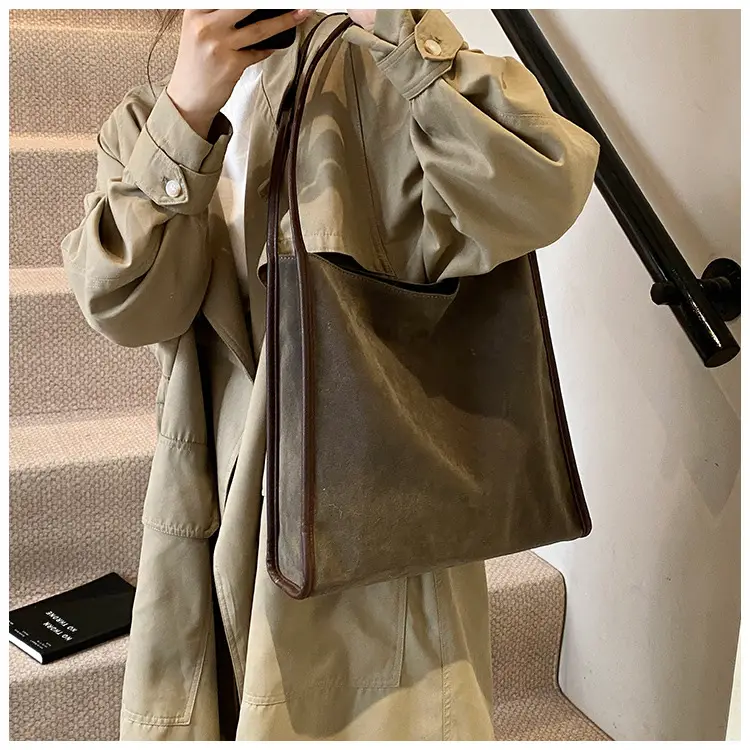 Women Retro Maroon Shoulder Bag Autumn Winter Commuter Tote — feature 12