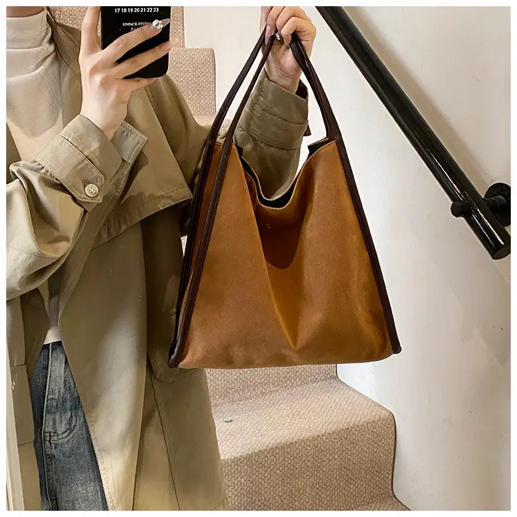 Women Retro Maroon Shoulder Bag Autumn Winter Commuter Tote — feature 14