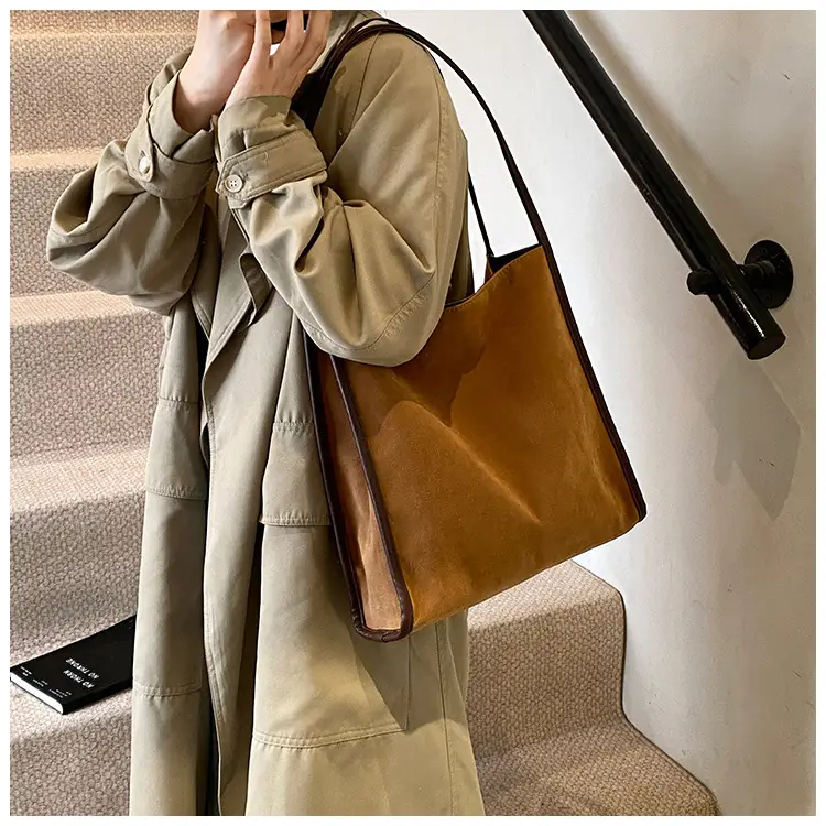 Women Retro Maroon Shoulder Bag Autumn Winter Commuter Tote — feature 16