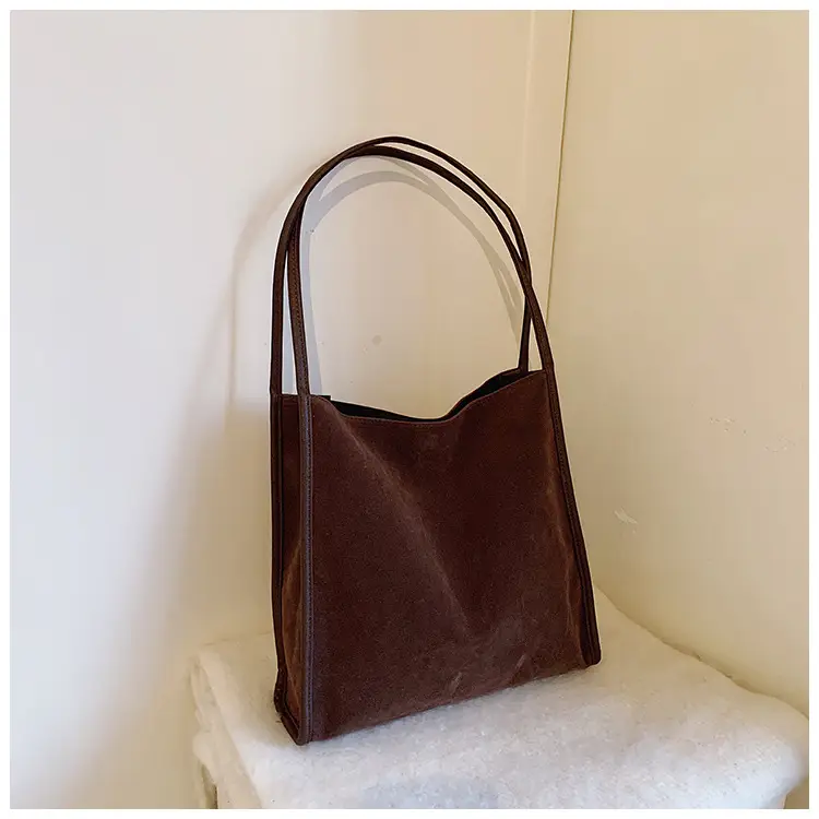 Women Retro Maroon Shoulder Bag Autumn Winter Commuter Tote — feature 26