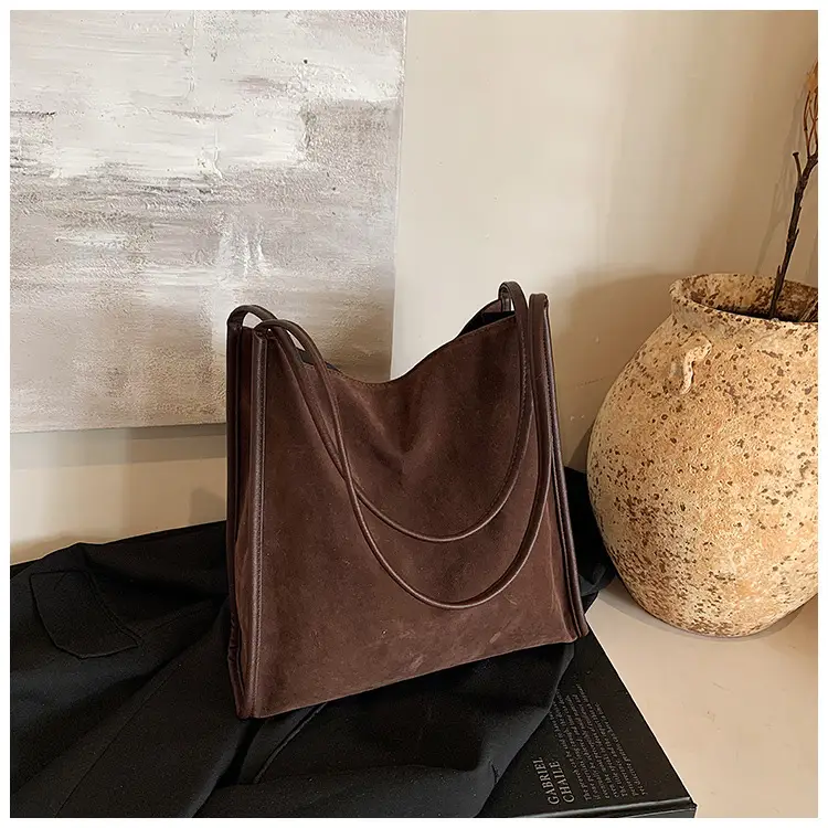 Women Retro Maroon Shoulder Bag Autumn Winter Commuter Tote — feature 28