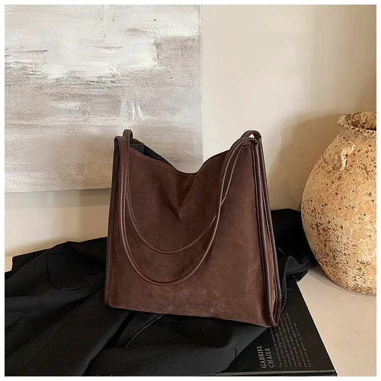 Women Retro Maroon Shoulder Bag Autumn Winter Commuter Tote — feature 29