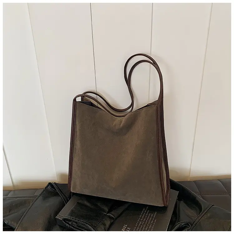 Women Retro Maroon Shoulder Bag Autumn Winter Commuter Tote — feature 31