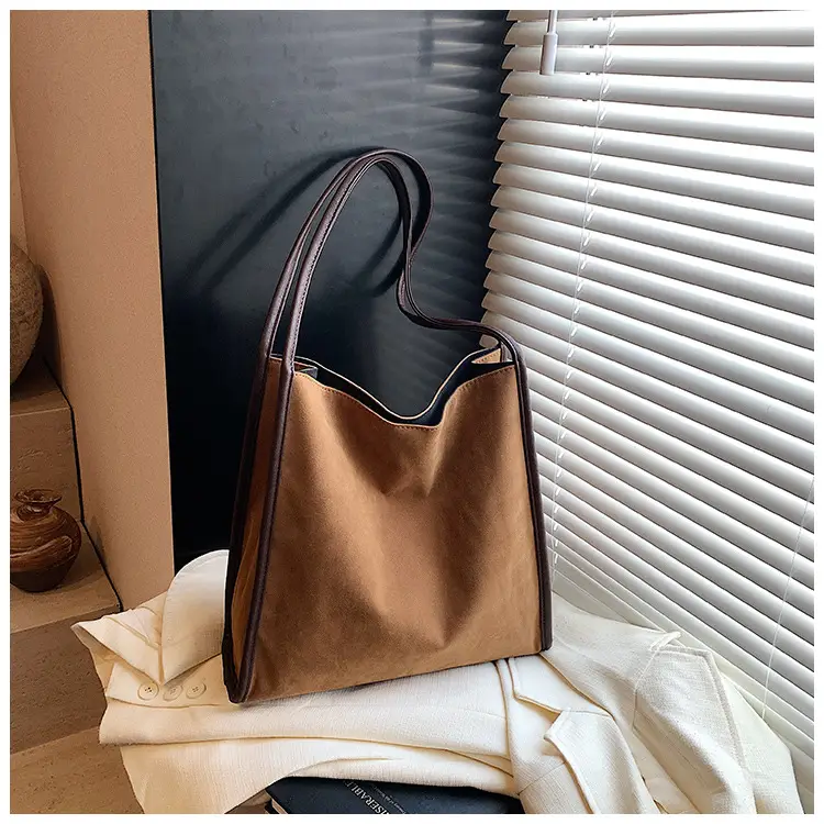 Women Retro Maroon Shoulder Bag Autumn Winter Commuter Tote — feature 36