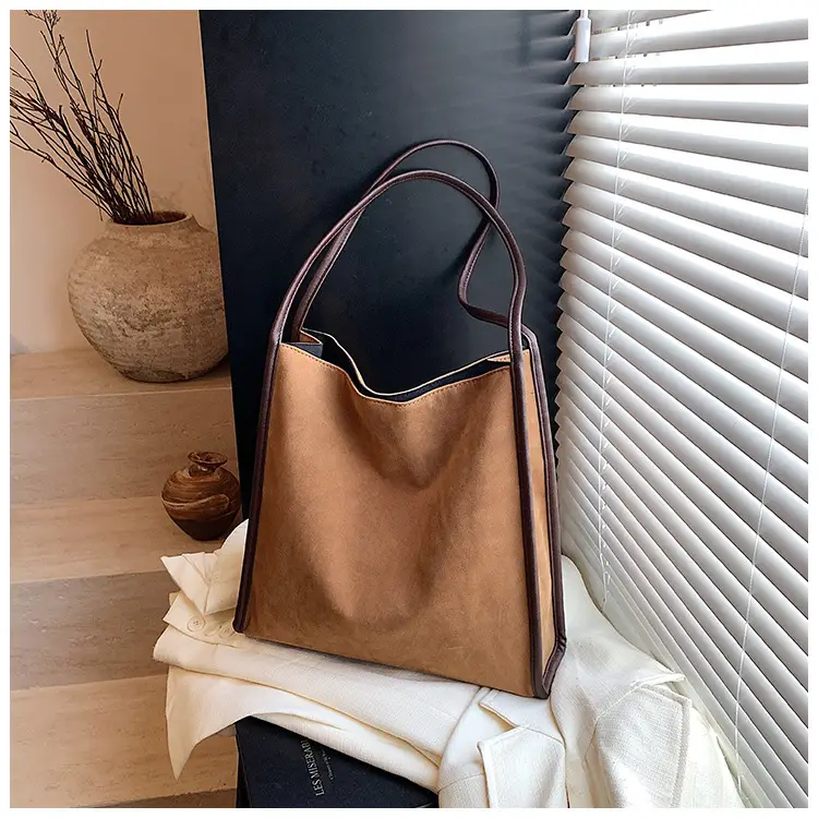 Women Retro Maroon Shoulder Bag Autumn Winter Commuter Tote — feature 37