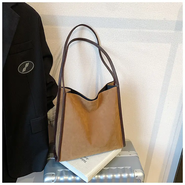Women Retro Maroon Shoulder Bag Autumn Winter Commuter Tote — feature 38