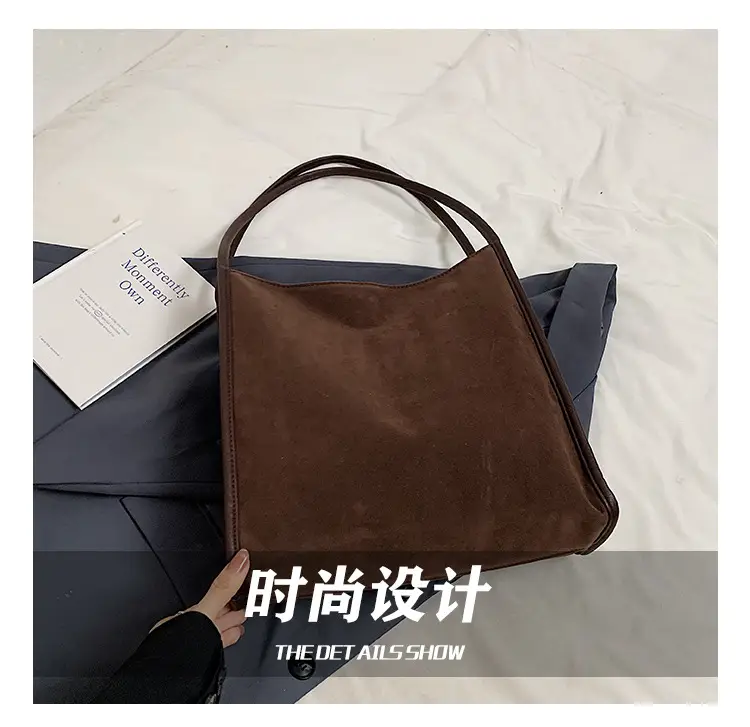 Women Retro Maroon Shoulder Bag Autumn Winter Commuter Tote — feature 4