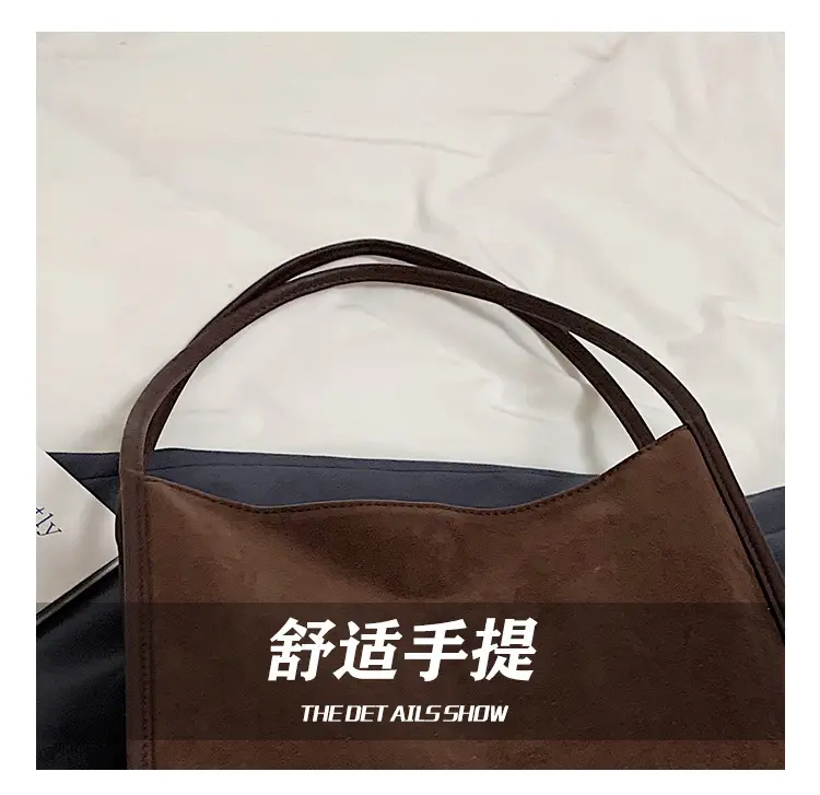 Women Retro Maroon Shoulder Bag Autumn Winter Commuter Tote — feature 5