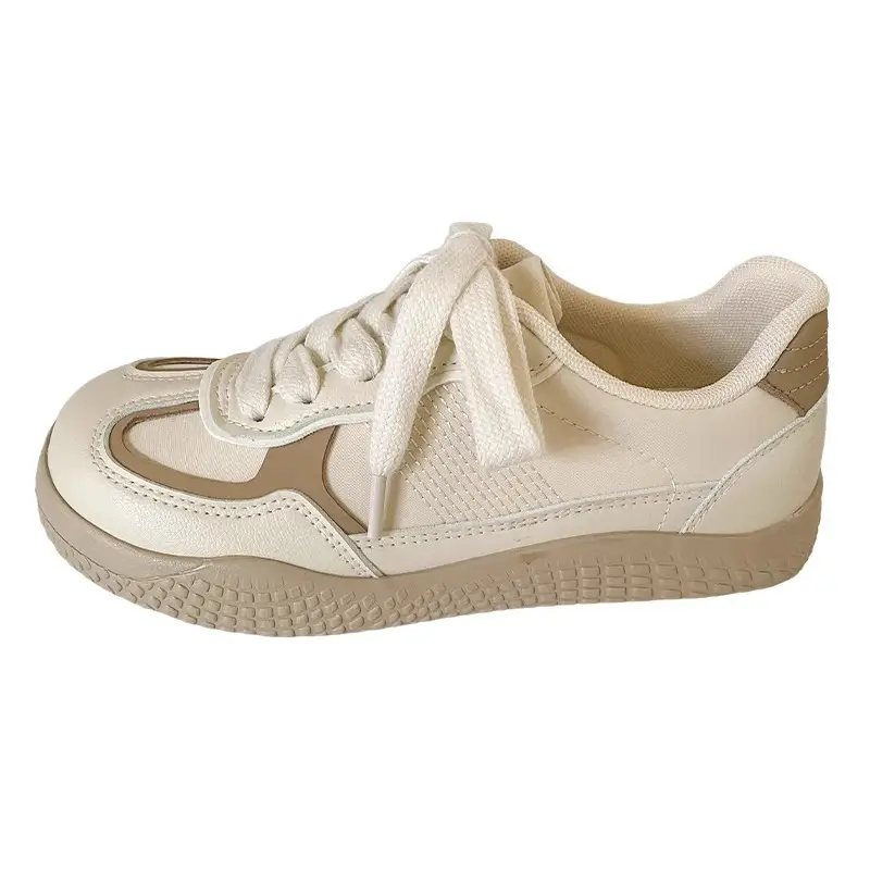Hong Kong Style Thick-Soled White Shoes for Women, New 2025 Hot Style, Versatile Large-Toe Sneakers, Chic Niche Flats-Soled Moral Training Shoes - Image 6