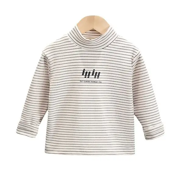 Boys Striped T-Shirt High Collar Autumn Winter 2024 - Image 8